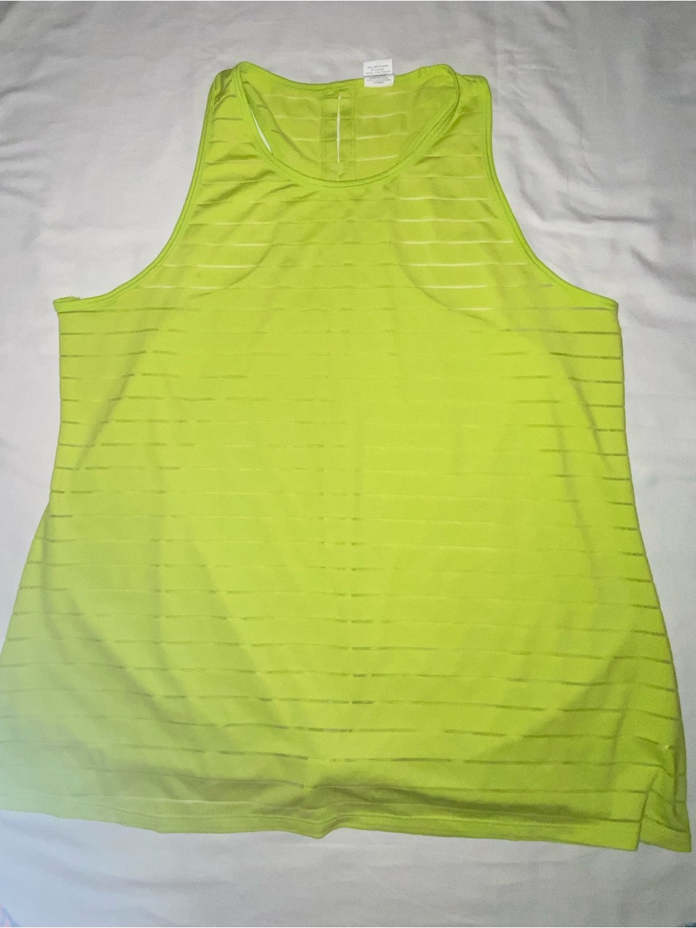 bcg Neon Lime Sheer-Strip Racerback Tank